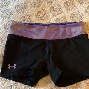 Tie dye and black under armour shorts